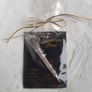 Vintage Alda's Silverware Pens Silver Plated Refillable Ink Writing Pen Gift New